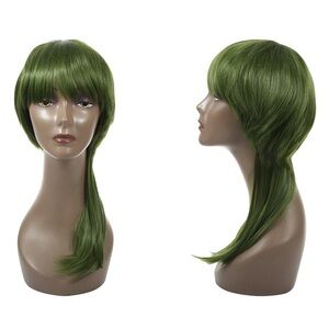 Olive Green Mullet Hair Wig New in Box and Bag